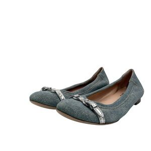 AGL Monika Denim Flats with Silver Detail, Size 38
